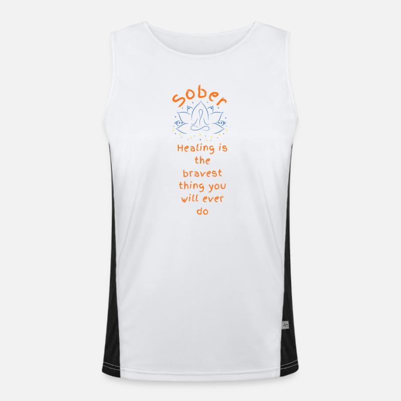 Tapferer Nüchternheits-Heil-Lotus Funktionelles Kontrast-Tank Top für Männer 