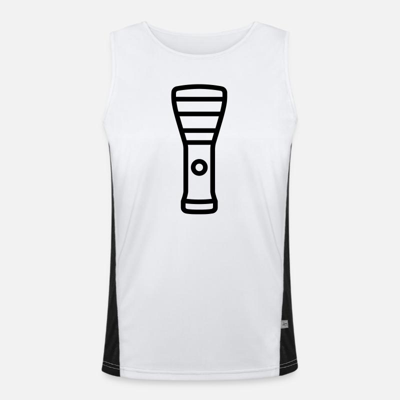 Flashlight - Men's Functional Contrast Tank Top  - white/black
