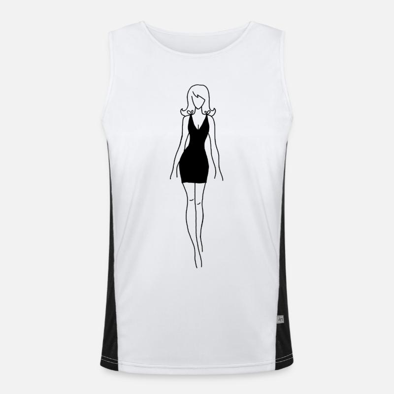 Das schwarze Kleid Funktionelles Kontrast-Tank Top für Männer 