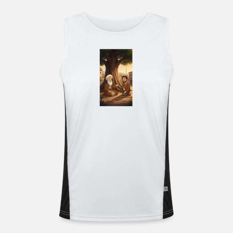Wisdom under the tree: nature & tranquility Men's Functional Contrast Tank Top 
