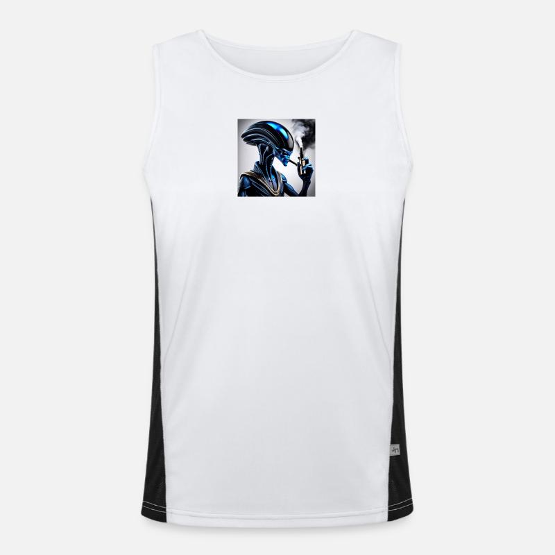 Blauer Droid Dampfer Vibe Funktionelles Kontrast-Tank Top für Männer 