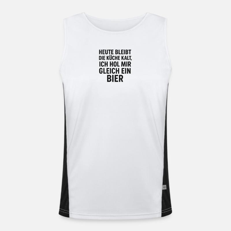 Bier Küchen Spruch Funktionelles Kontrast-Tank Top für Männer 