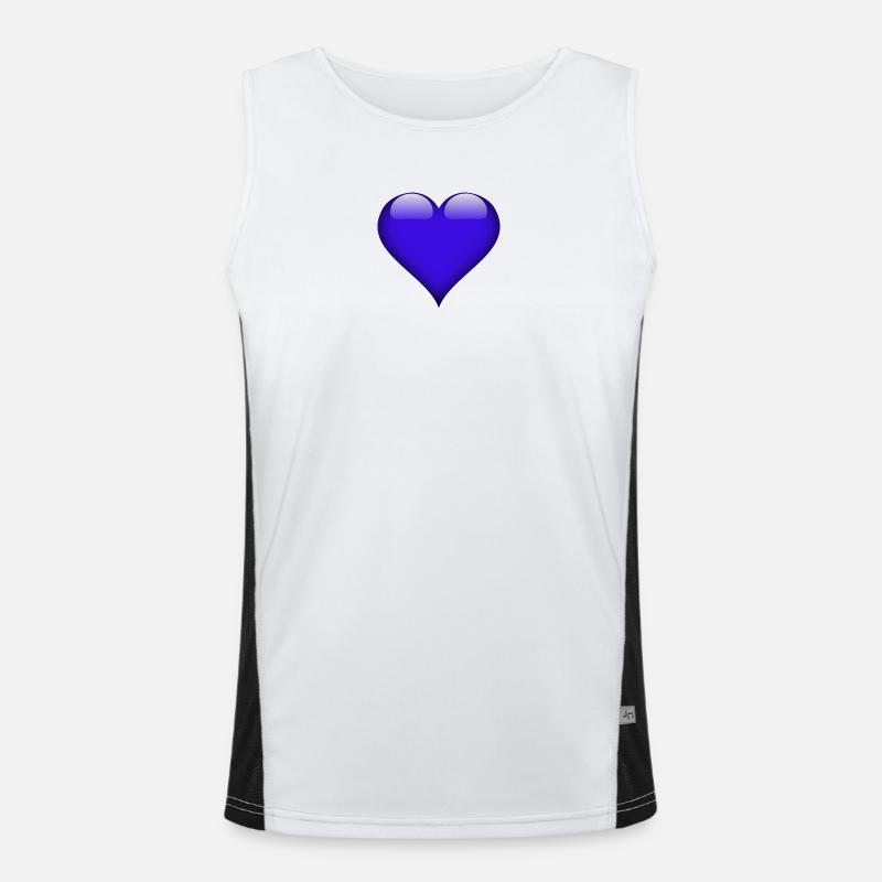 Glänzendes Blauherz Funktionelles Kontrast-Tank Top für Männer 