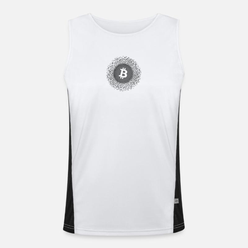 Bitcoin Net Mandala - Men's Functional Contrast Tank Top  - white/black