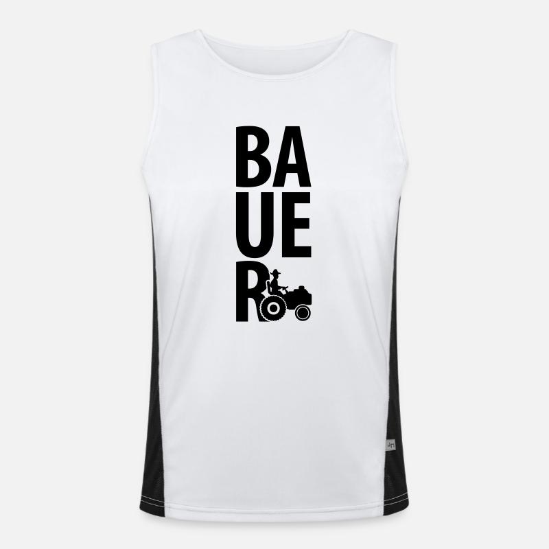 bauer_design_c1 - Men's Functional Contrast Tank Top  - white/black