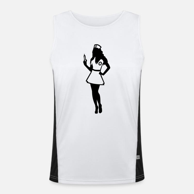 Nurse - Men's Functional Contrast Tank Top - white/black