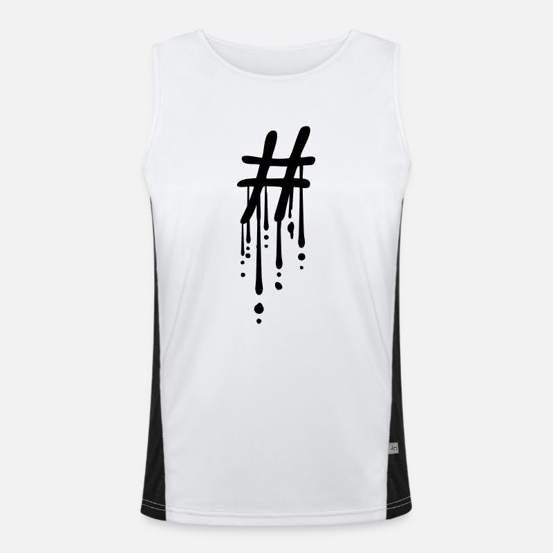 Hashtag Graffiti Drop Débardeur respirant contrasté Homme 