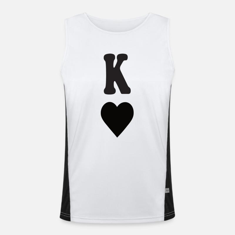 König Herz Funktionelles Kontrast-Tank Top für Männer 