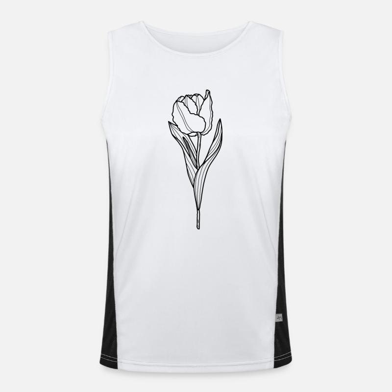 Flower Tulip Men's Functional Contrast Tank Top 