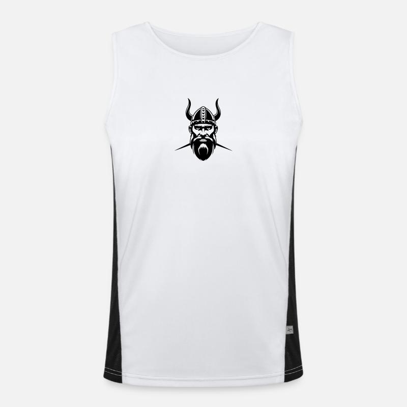 Wikinger Krieger Kopf Funktionelles Kontrast-Tank Top für Männer 