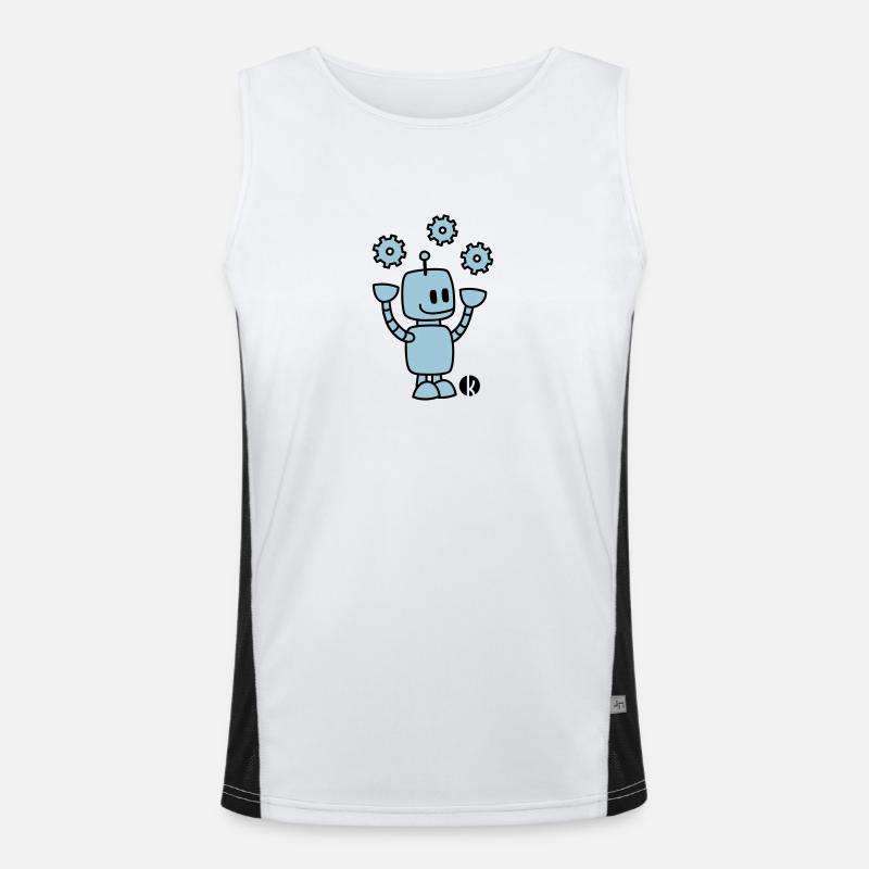 Happy Robot (2c) Funktionelles Kontrast-Tank Top für Männer 