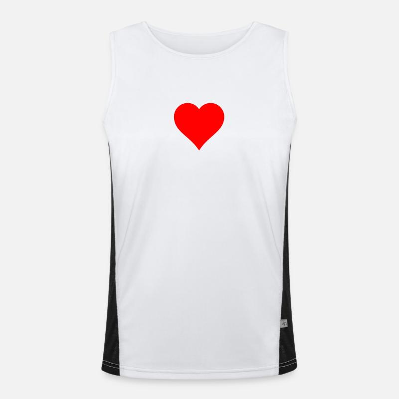 Rotes Herz Funktionelles Kontrast-Tank Top für Männer 