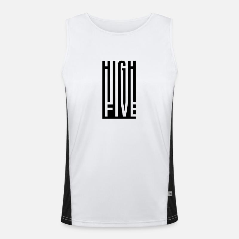 HIGH FIVE. SLAP HANDS. - Men's Functional Contrast Tank Top  - white/black
