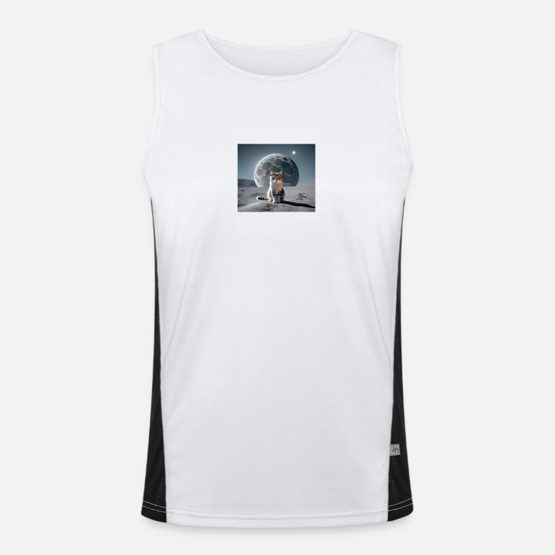 Chat sur la lune Débardeur respirant contrasté Homme 