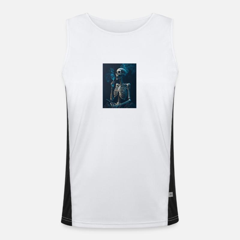 Skeleton smokes Men's Functional Contrast Tank Top 