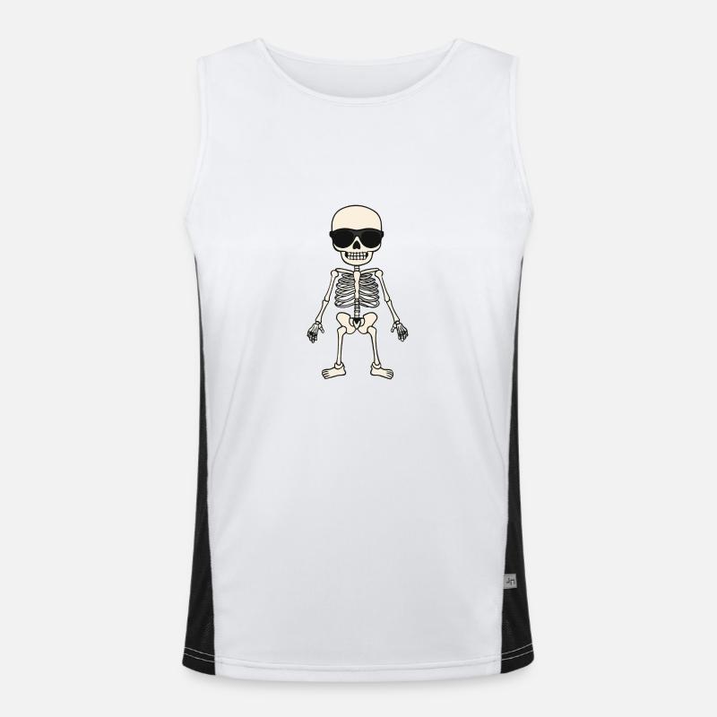 Skeleton Comic Halloween Cool - Men's Functional Contrast Tank Top - white/black