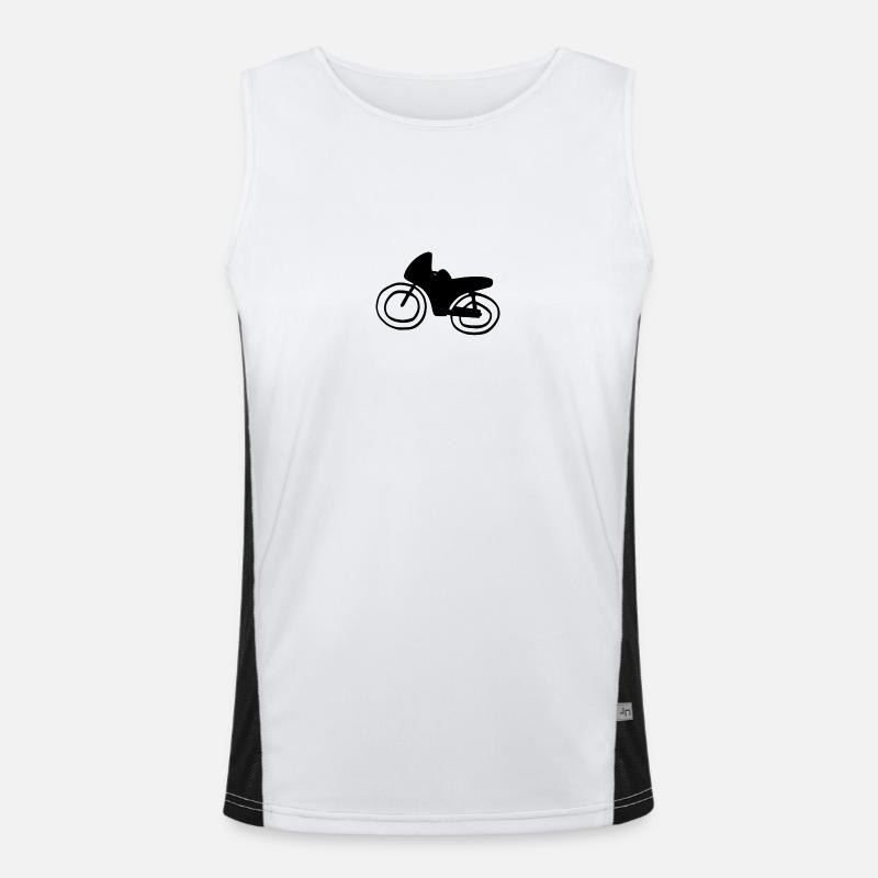 Motorcycle - Men's Functional Contrast Tank Top  - white/black
