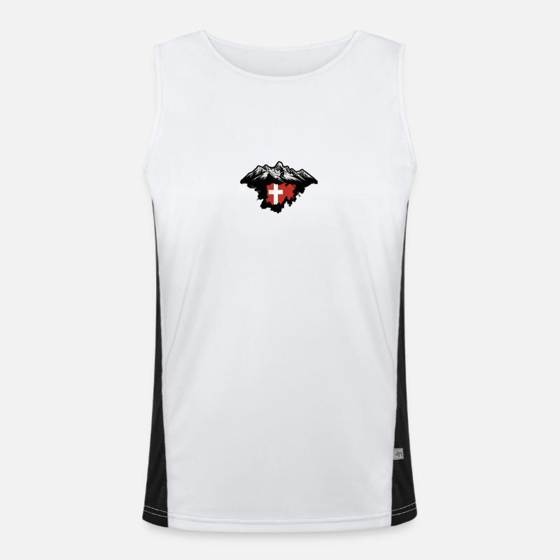 Schweizer Flagge Funktionelles Kontrast-Tank Top für Männer 