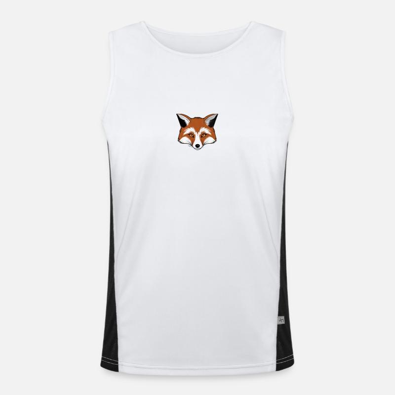 Comic Fox Head - Men's Functional Contrast Tank Top  - white/black