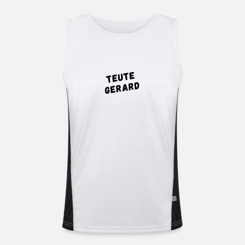 TEUTE GERARD. Antwerp dialect shirts - Men's Functional Contrast Tank Top  - white/black