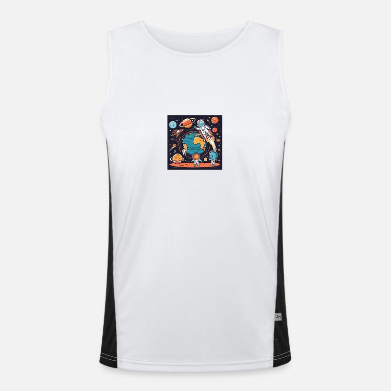 Wir sind die Erde Funktionelles Kontrast-Tank Top für Männer 