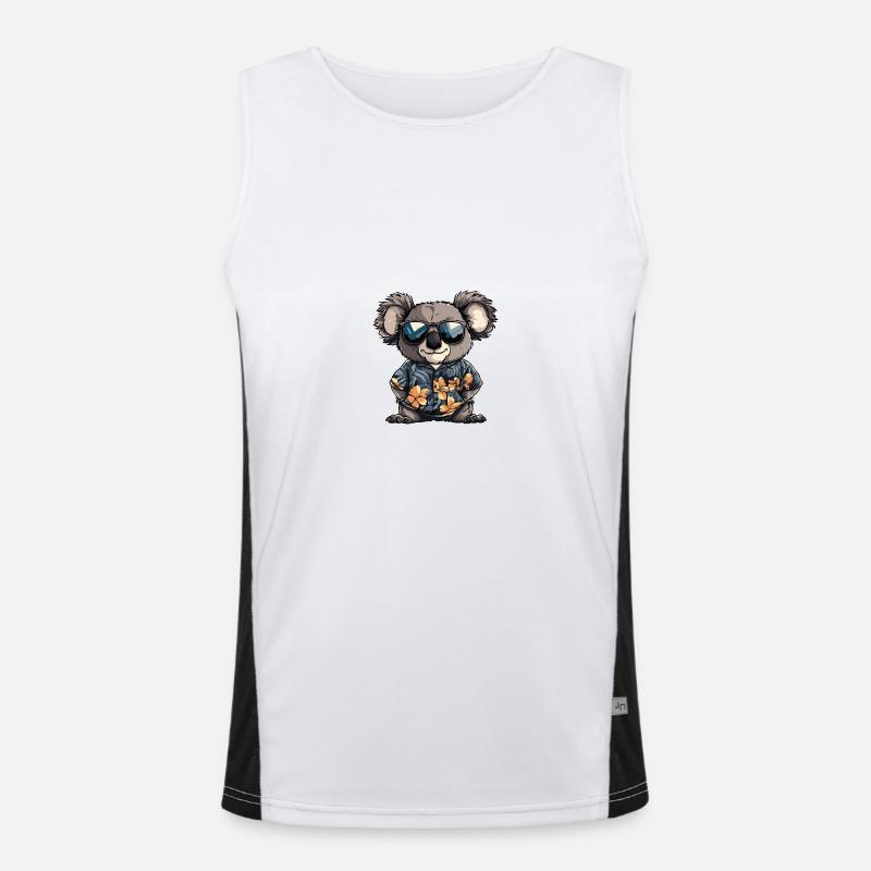Koala Comic Cool Sommer Funktionelles Kontrast-Tank Top für Männer 