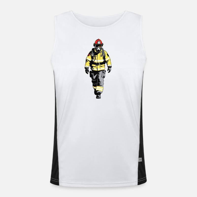 Feuerwehrmann - Beruf Design Sticker Funktionelles Kontrast-Tank Top für Männer 