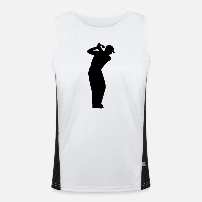 Golfer beim Abschlag Funktionelles Kontrast-Tank Top für Männer 