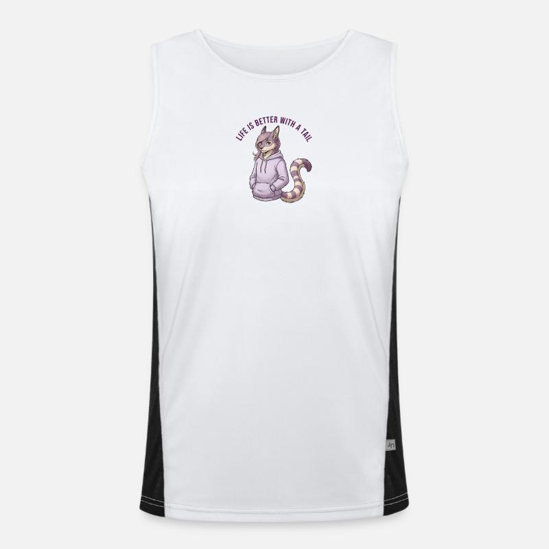 Das Leben ist besser mit einem Schwanz Funktionelles Kontrast-Tank Top für Männer 