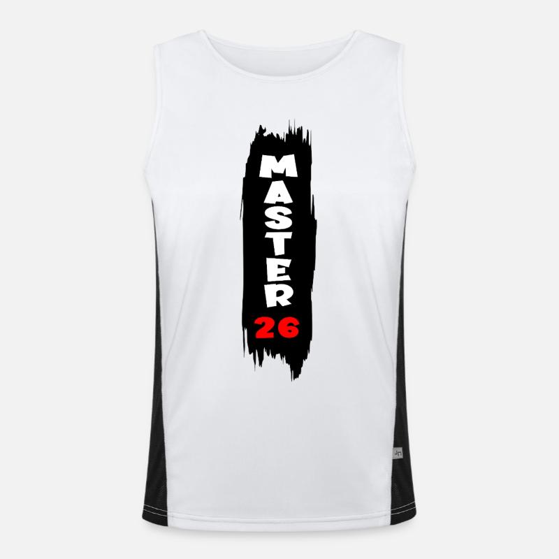 Master 2026 - Men's Functional Contrast Tank Top  - white/black