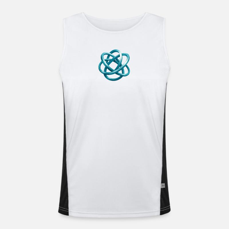 Blue braided knot design Men's Functional Contrast Tank Top 