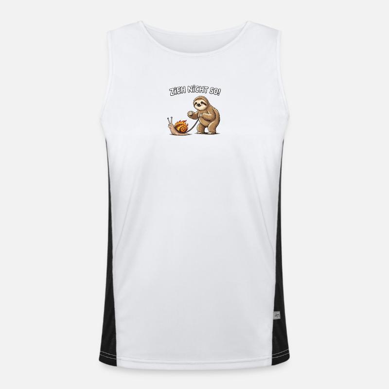 Lazy buddy pulls snail Men's Functional Contrast Tank Top 