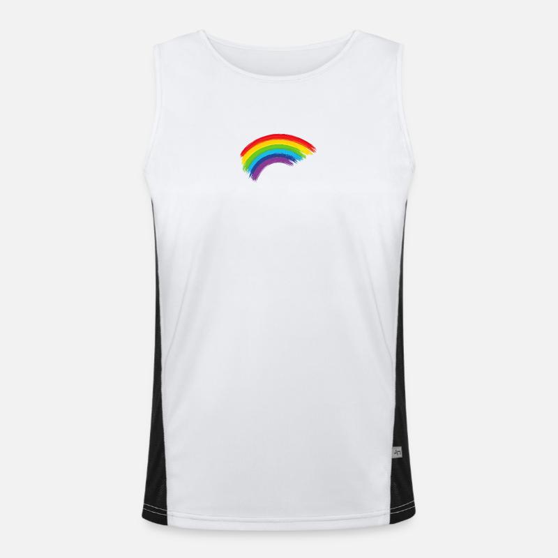 Regenbogen Pinselbogen Hoffnung Gemeinschaft  Funktionelles Kontrast-Tank Top für Männer 