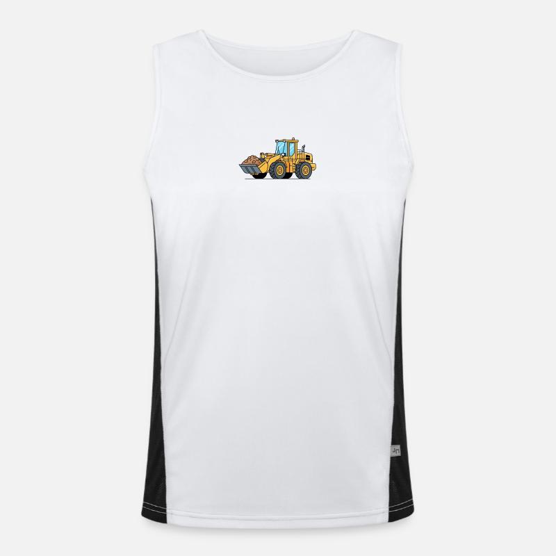 Wheel loader construction machine - Men's Functional Contrast Tank Top  - white/black