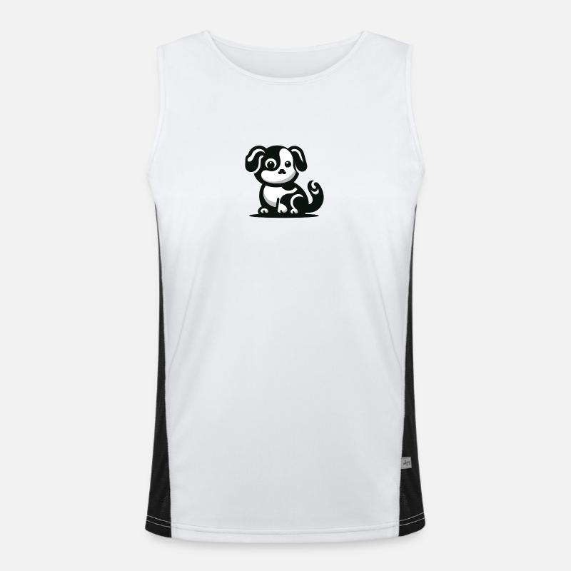 Cute Dog Men's Functional Contrast Tank Top 