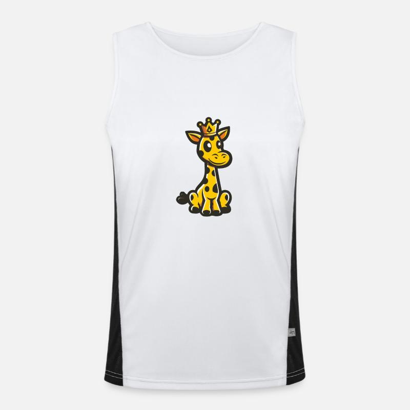 Giraffe Comic Crown - Men's Functional Contrast Tank Top  - white/black