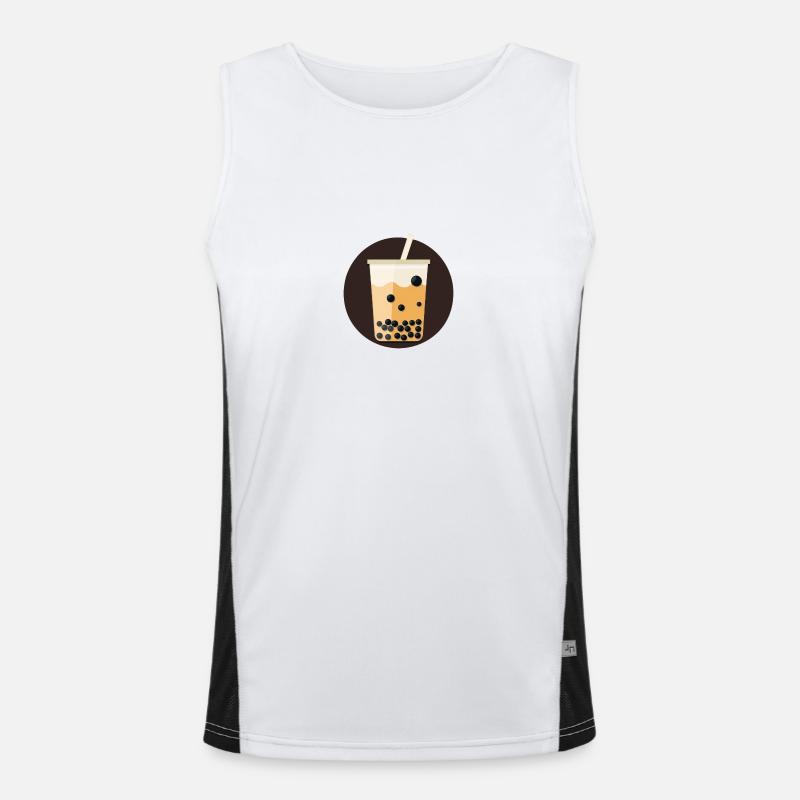 Rundes Bubble Tea Icon Funktionelles Kontrast-Tank Top für Männer 
