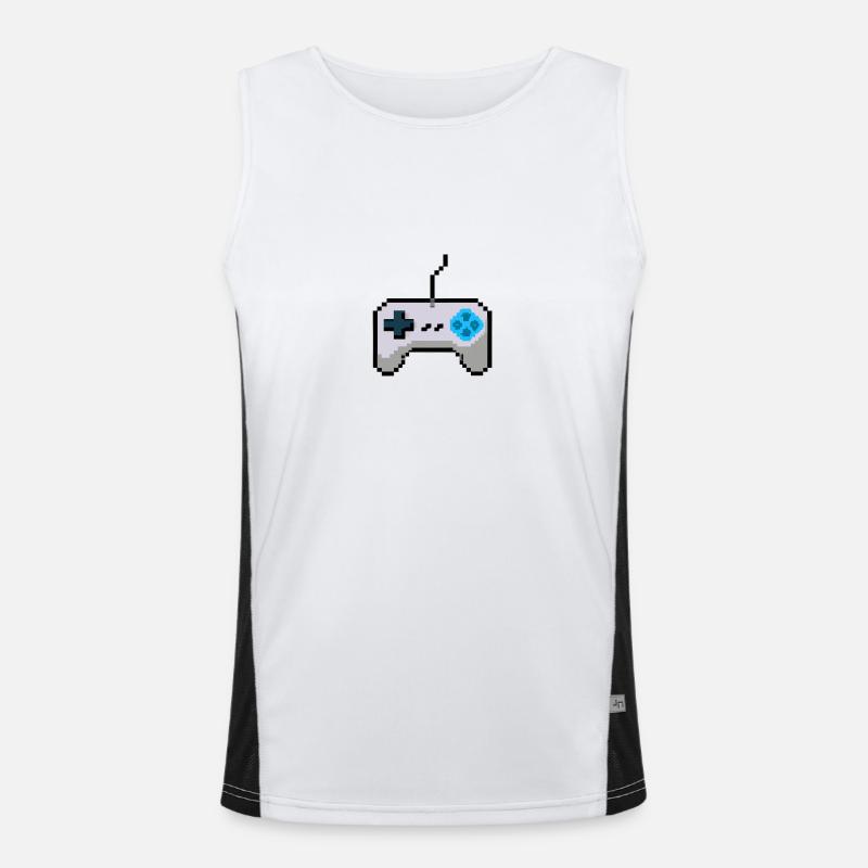 Pixelart game controller Men's Functional Contrast Tank Top 
