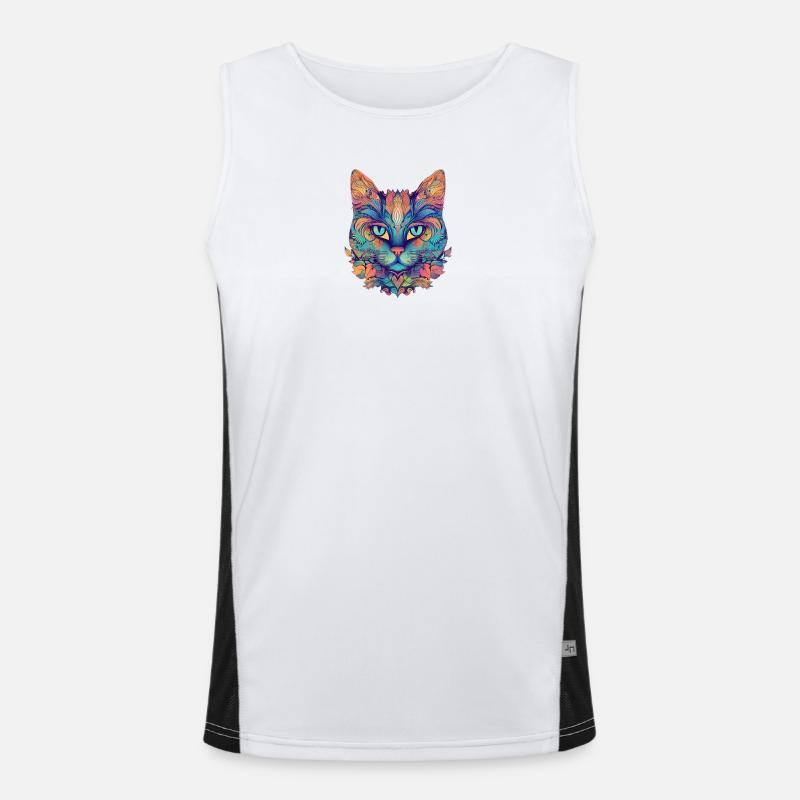 Abstract cat Men's Functional Contrast Tank Top 