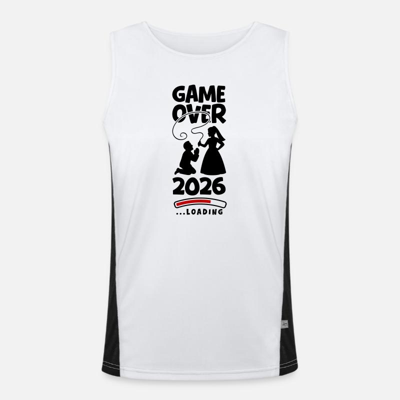 Hochzeit Game Over 2026 Funktionelles Kontrast-Tank Top für Männer 