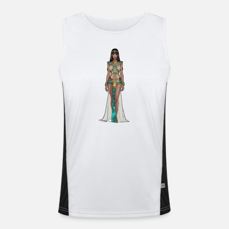 Cleopatra Cosplay - Men's Functional Contrast Tank Top  - white/black
