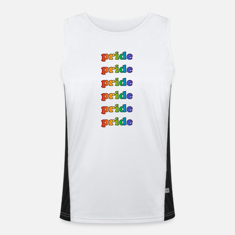 Pride Regenbogenfarben Funktionelles Kontrast-Tank Top für Männer 