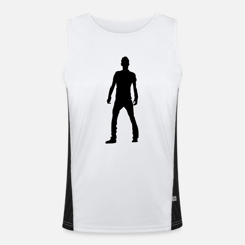Man silhouette Silhouette vector design Débardeur respirant contrasté Homme 