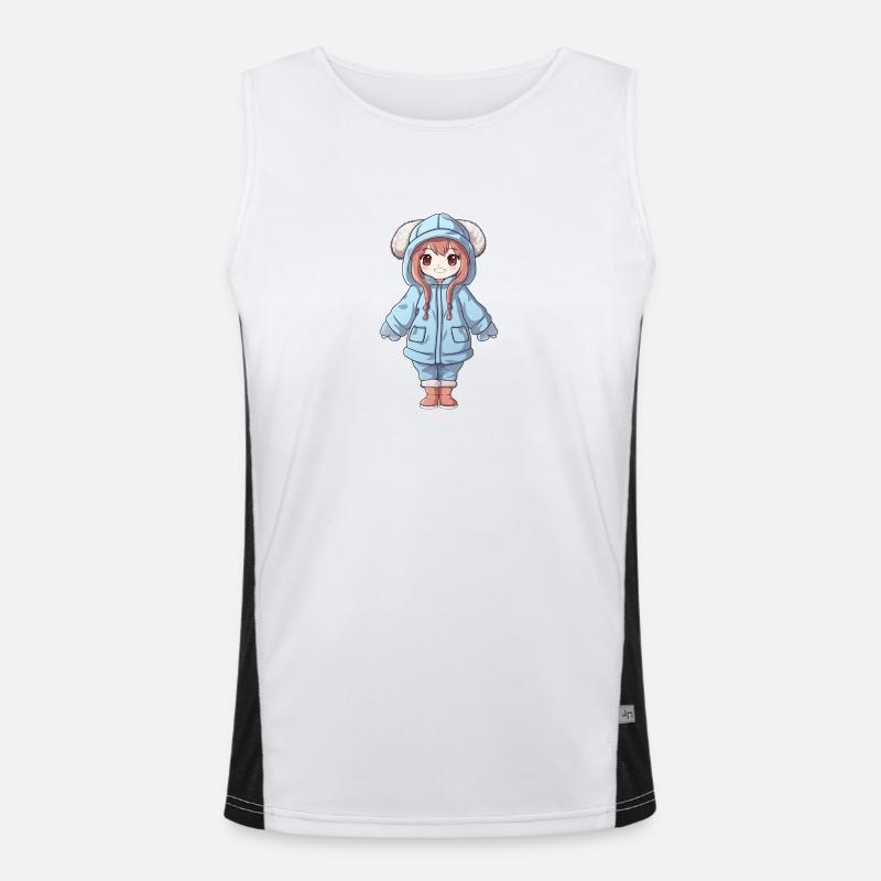 Zauberhaftes Glück - Das süße Anime-Mädchen Funktionelles Kontrast-Tank Top für Männer 
