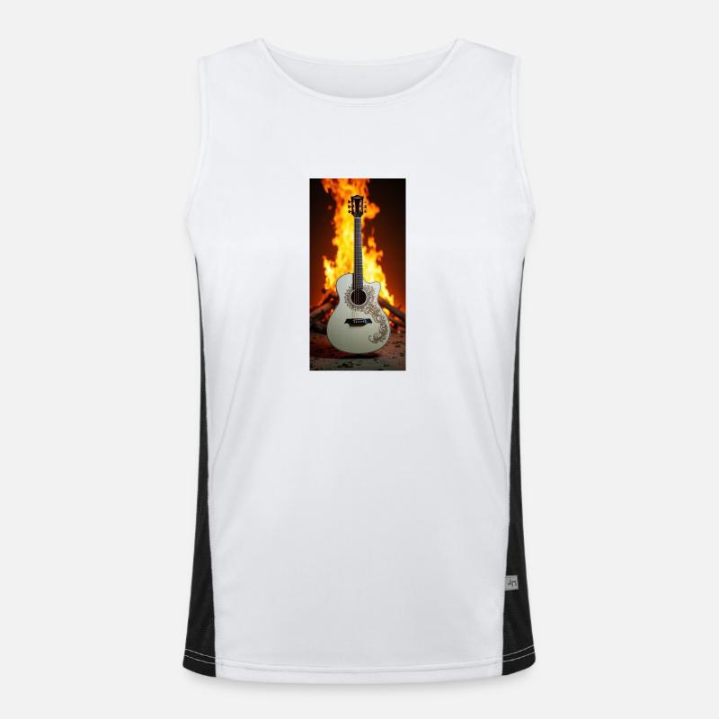 Guitare devant le feu Débardeur respirant contrasté Homme 