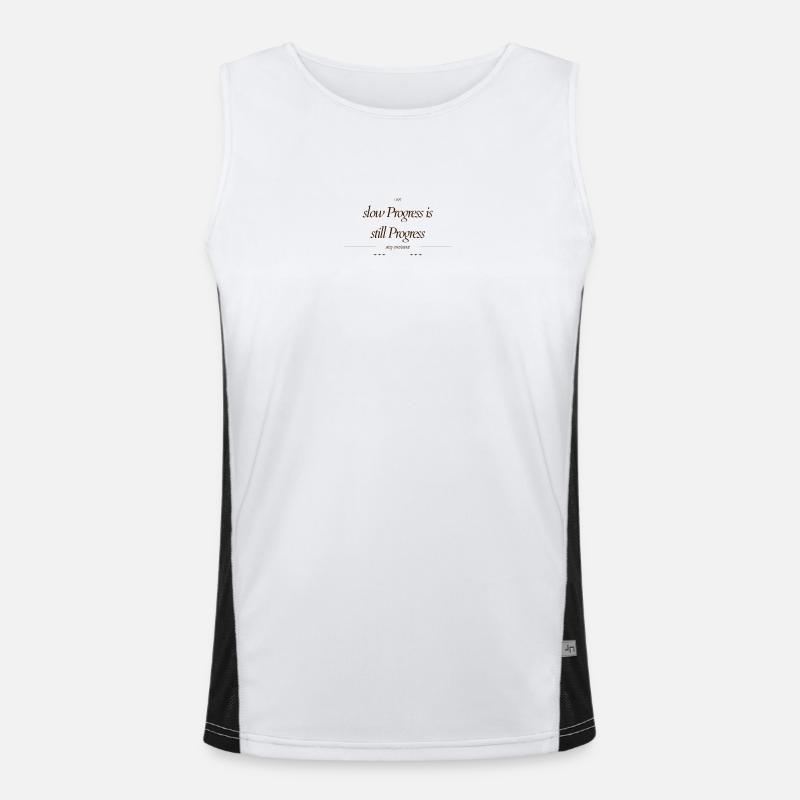 slow_Progress_is_still_Progress_ - Men's Functional Contrast Tank Top  - white/black