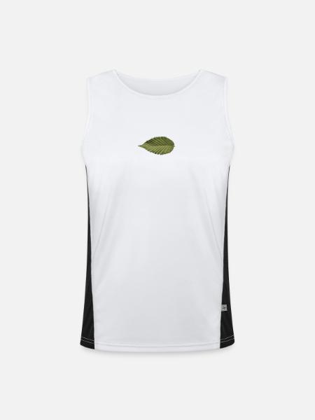 Leaf Structure Olive Green Pattern - Men's Functional Contrast Tank Top - white/black