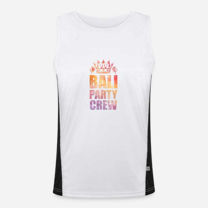 Bali Party Crew Spruch Funktionelles Kontrast-Tank Top für Männer 