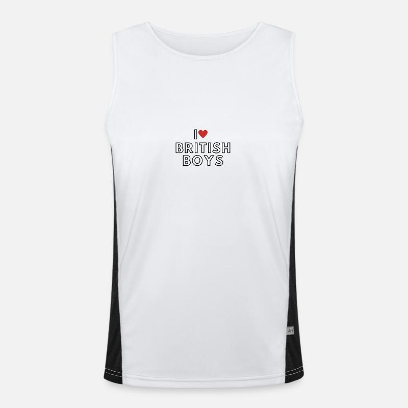 Ich liebe Britisch I Rot Er Britisch Funktionelles Kontrast-Tank Top für Männer 
