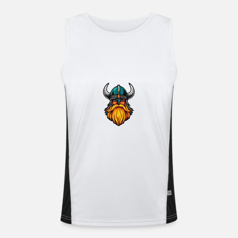 Wikinger Kopf Helm Funktionelles Kontrast-Tank Top für Männer 